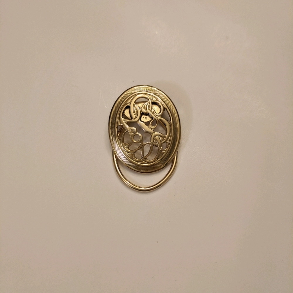 Gold-toned scarf clip or riding jewelry